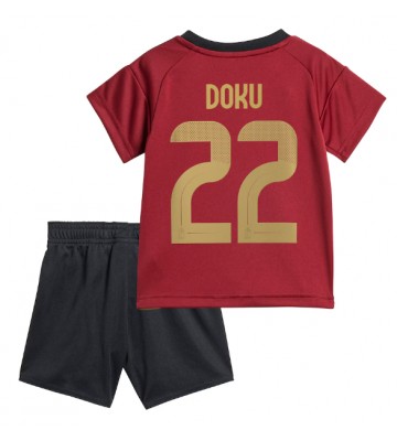 Belgien Jeremy Doku #22 Hemmatröja Barn EM 2024 Kortärmad (+ Korta byxor)